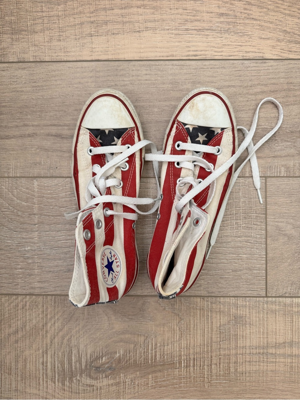 Red White and Blue Stars American flag High-Top Sneakers